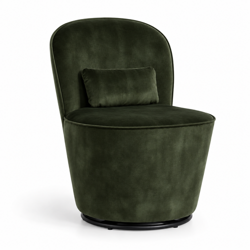 Vita Performance Velvet Swivel Dining Chair Dark Green