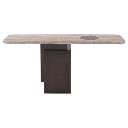 Bellanova Travertine Entryway Console Table - Grey Travertine
