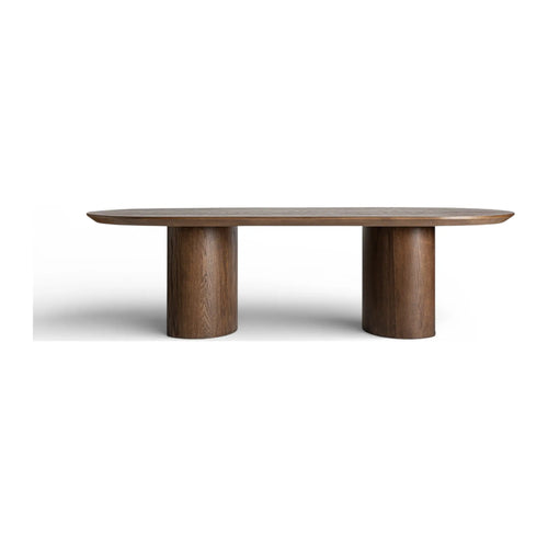 106" San Mateo Oval Caramel Oak Dining Table