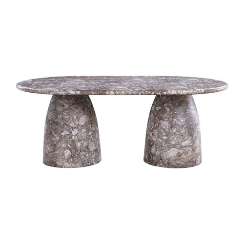 78" Naples Marble Finish Indoor / Outdoor Concrete Dining Table - Brown