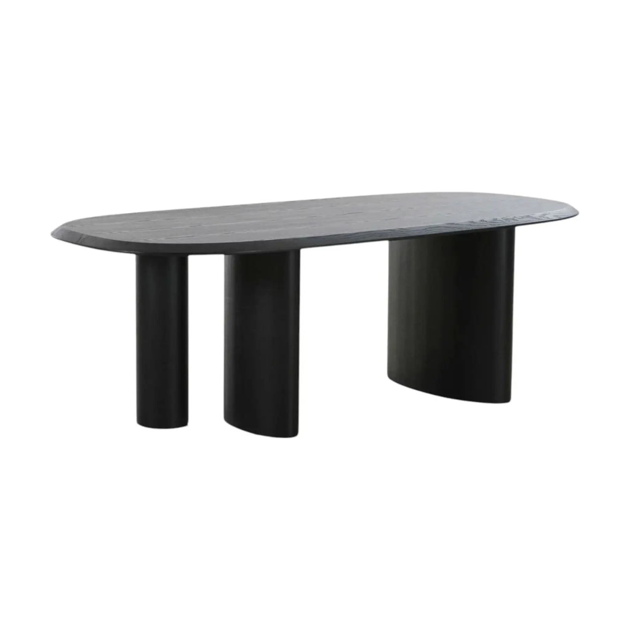 Modern Brook Racetrack Oval Black Ash Wood Dining Table – Modern