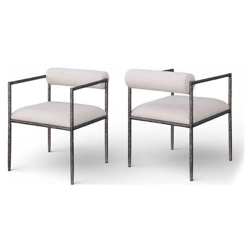 Florence Modern Linen-Textured Upholstered Dining Chair Antique Black