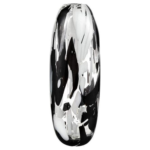 Gisli Black & White Opaque handcrafted Glass Vase