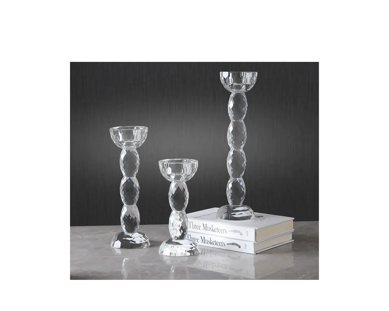 Centre De Table Vintage En Fer Forgé Noir Avec 3 Bougeoirs Verre – #189-FB4
