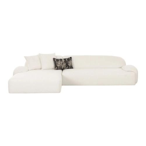 Audra 131" 2-Piece Ivory Performance Boucle Chaise Sectional