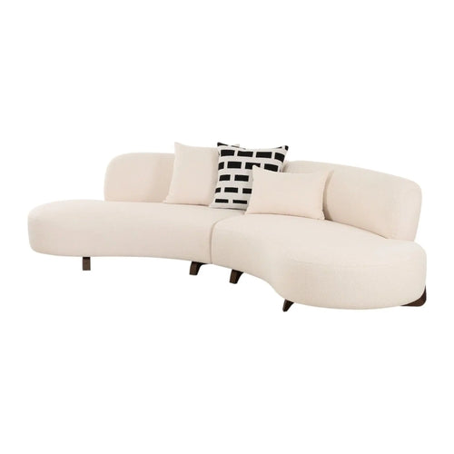 Baudin 120" 2-Piece Cream Performance Bouclé Sectional