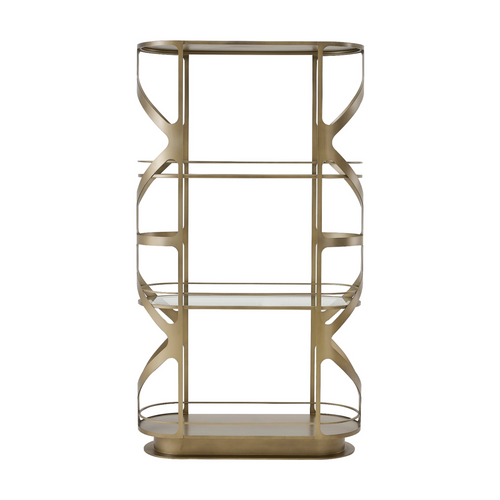 Monet Display Cabinet – Gold Metal & Glass Shelving