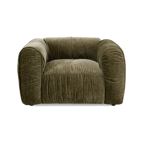 Rivani Modern Lounge Chair in Olive Green Fabric