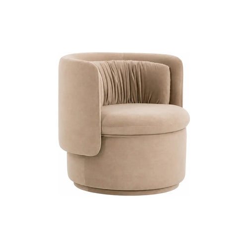 Contemporary Accent Chair: Sandstone Taupe Sullivan Velvet Swivel Accent Chair