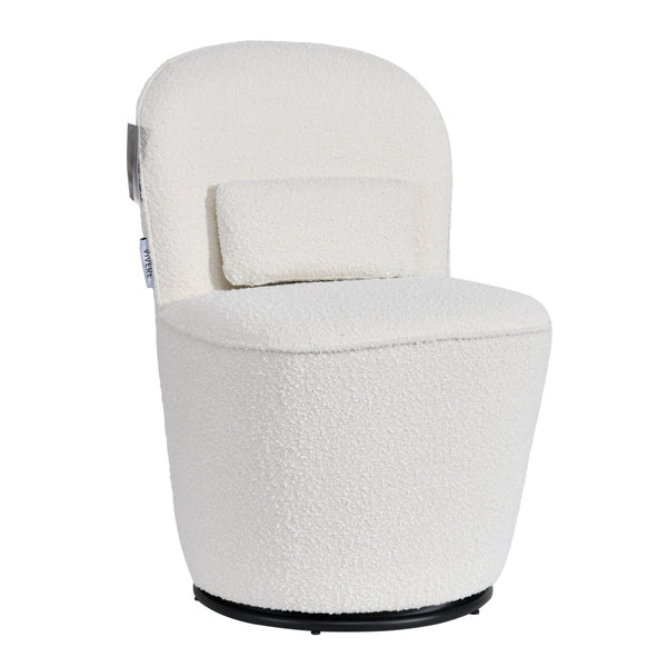 Vita Boucle Fabric Swivel Dining Chair White