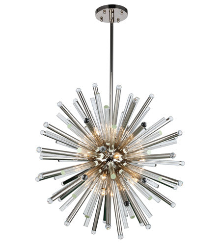 Glacier 21 Light Crystal Chandelier In Polished Nickel With Royal Cut Clear Crystal 36"