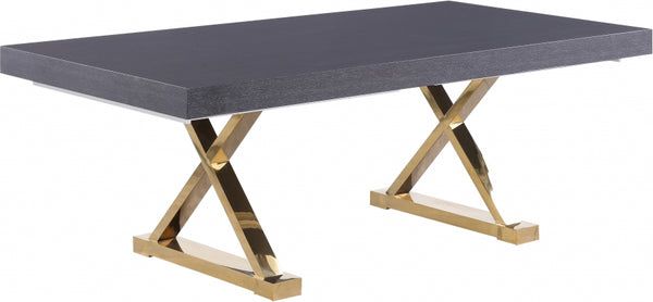 84" - 123.5" Lacquer Maxi Extendable 2 Leaf Dining Table - Grey Oak