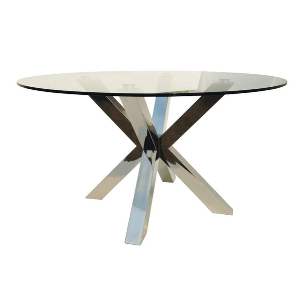 54" Thea Round Dining Table CHROME
