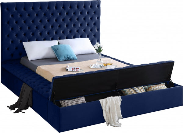 Hermes Navy Velvet Bed
