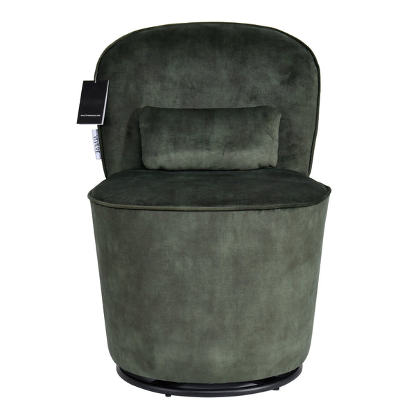Vita Performance Velvet Swivel Dining Chair Dark Green