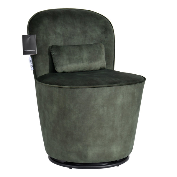 Vita Performance Velvet Swivel Dining Chair Dark Green