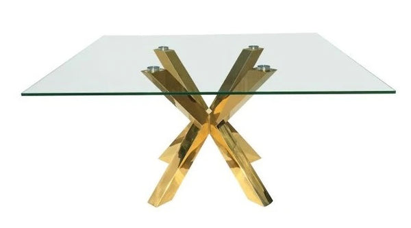 60" Thea Square Dining Table GOLD
