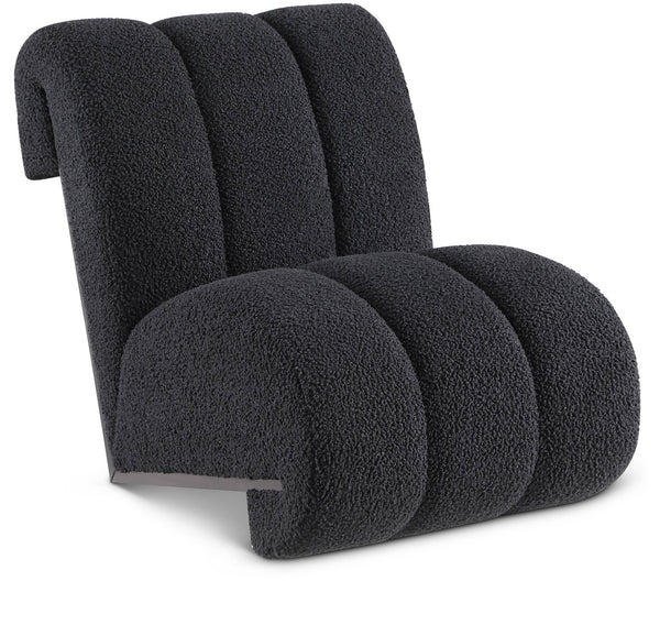 Swoon Faux Sheepskin Accent Chair Black