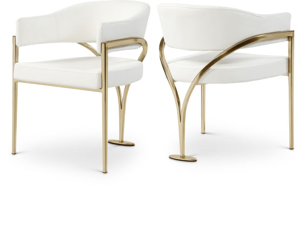 Lenox Cream Faux Leather Dining Chair - Set of 2 GOLD