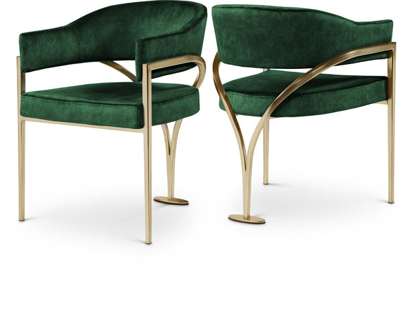 Lenox Green Velvet Dining Chair - Set of 2 GOLD
