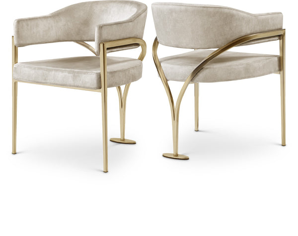 Lenox Stone Velvet Dining Chair - Set of 2 GOLD