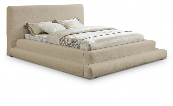 Finland Boucle Fabric Bed Cream