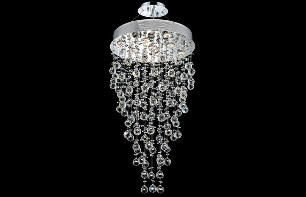 Belvedere Pendant 9 Light 20 inch Chrome Dining Chandelier Ceiling Light in GU10, Clear, Royal Cut