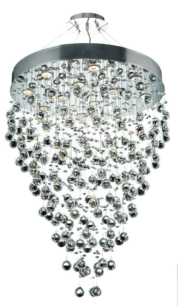 Belvedere Pendant 12 Light 28 inch Chrome Dining Chandelier Ceiling Light in GU10, Royal Cut