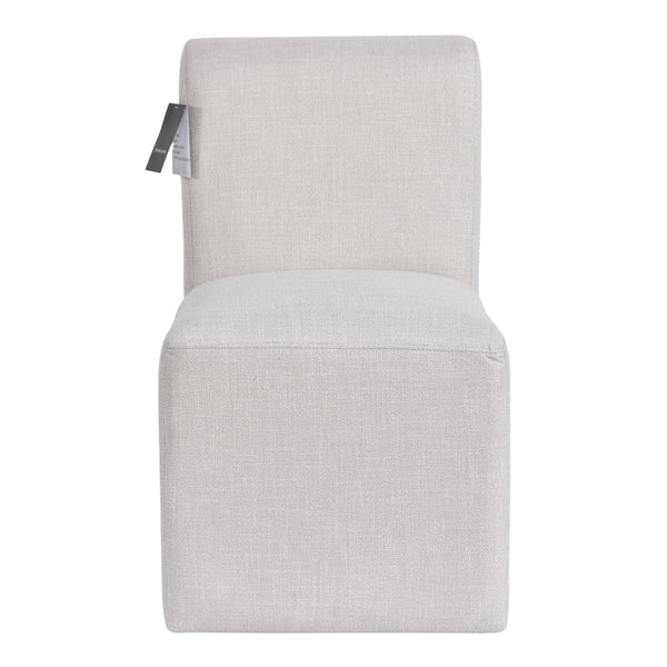 Azura Beige Upholstered Fabric Dining Chair with Casters