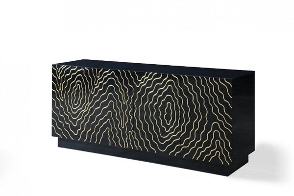 Martinique Modern Black and Gold Buffet