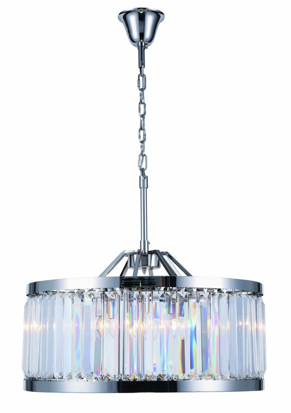 28" Greenwich 8 Light Crystal Chandelier - Polished Nickel