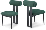Dalia Green Boucle Fabric Dining Chair - Set Of 2