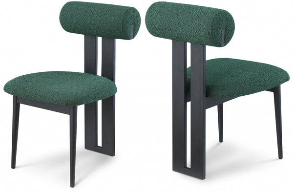 Dalia Green Boucle Fabric Dining Chair - Set of 2