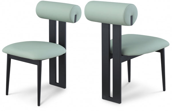 Dalia Vegan Mint Leather Dining Chair Set of 2