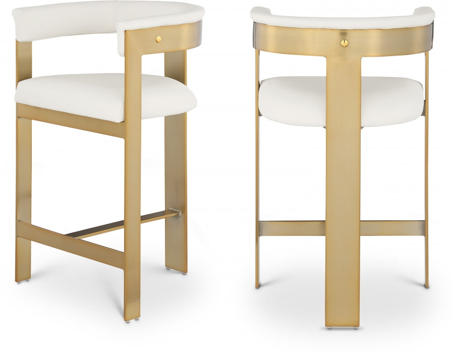 Donatello Vegan Leather Counter Stool Cream | Modern Furniture