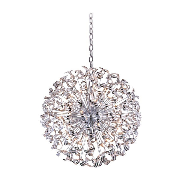 Nora 45 Light Large Crystal Chandelier In Chrome With Elegant Cut Clear Crystal 54"