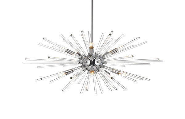 Porto 10 Light 36" Wide Crystal Sputnik Chandelier with Clear Royal Cut Crystals CHROME