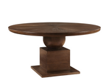 60" Albany Solid Brown Walnut Wood And Oak Veneer Dining Table