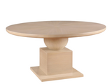 60" Albany Solid Wood And Oak Veneer Dining Table Natural