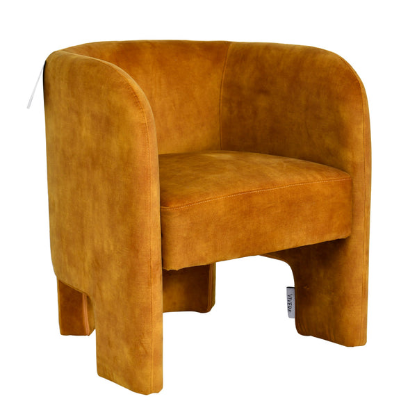Nera Velvet Upholstered Dining Chair Mustard