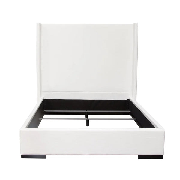 Azzurra Upholstered Wingback Bed White Linen