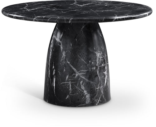 Naples 48.5" Round Marble-Finish Concrete Dining Table – Indoor/Outdoor