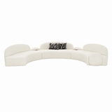 Audra 3-Piece Ivory Performance Boucle Fabric Curved Sectional