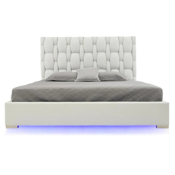 Livia White King Platform Bed
