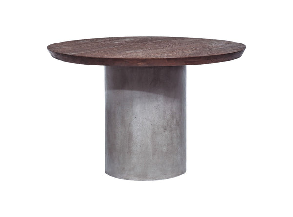 Palermo Modern Round Oak & Concrete Dining Table