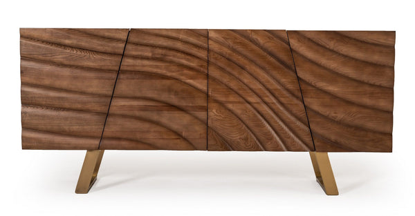 Finland Mid-Century Walnut & Gold Buffet
