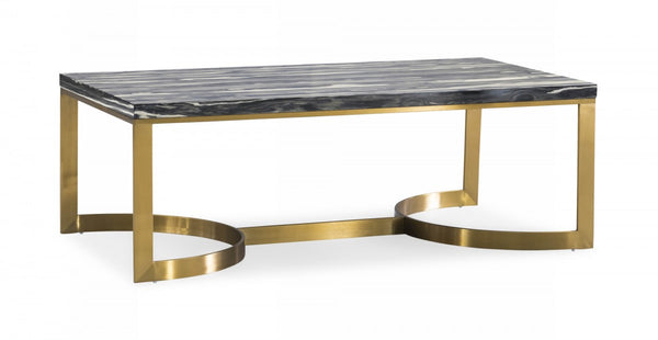 Sloane Glam Black and Gold Marble Coffee Table