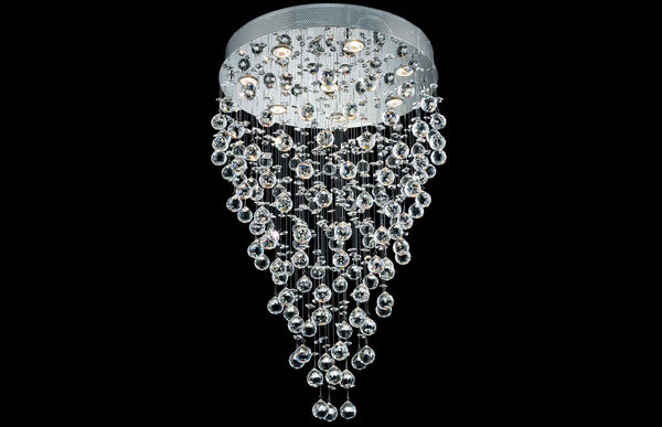 Belvedere Pendant 8 Light 24 inch Chrome Dining Chandelier Ceiling Light in GU10, Royal Cut