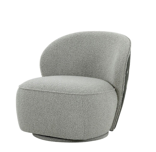 Taranto Glam Grey and Black Fabric Swivel Accent Chair