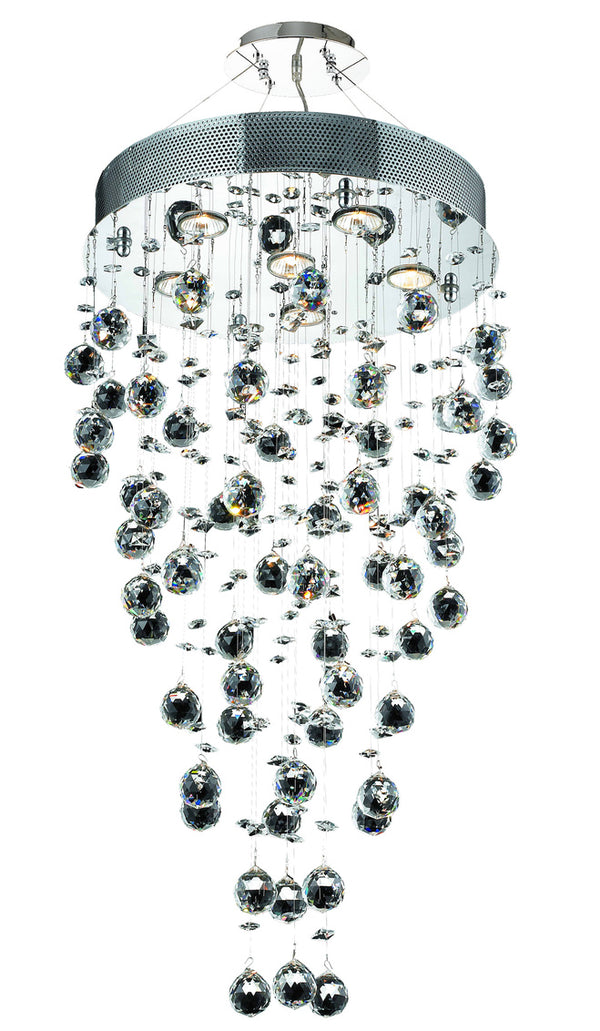 Belvedere Pendant 6 Light 18 inch Chrome Dining Chandelier Ceiling Light in GU10, Royal Cut